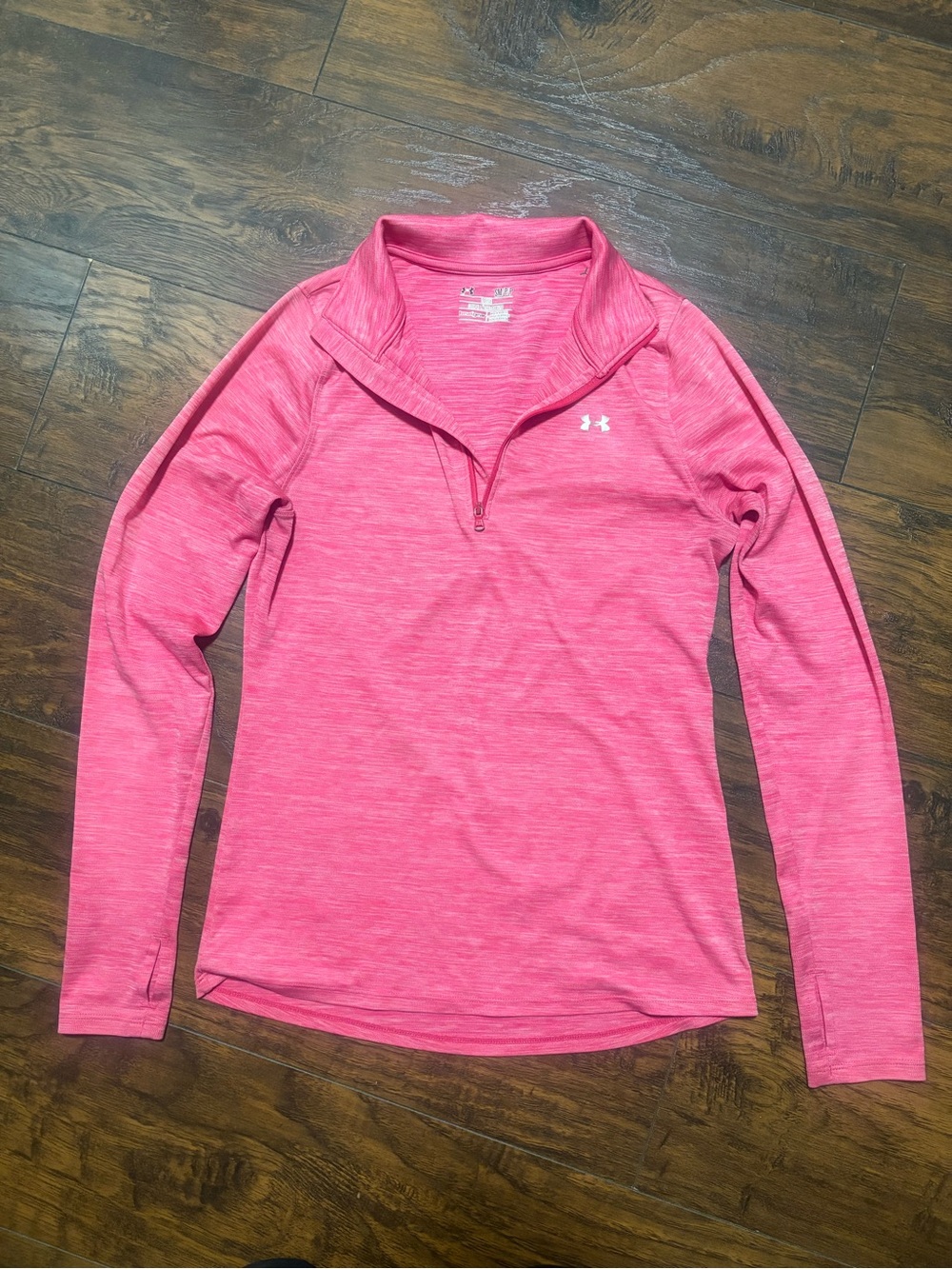 Under Armour Women's Pink Heather Quarter-Zip Performance Pullover